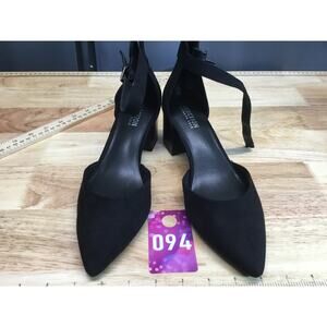 Kenneth Cole Reaction Jennifer Heels Women's 8 Black Suede Ankle Strap Pumps